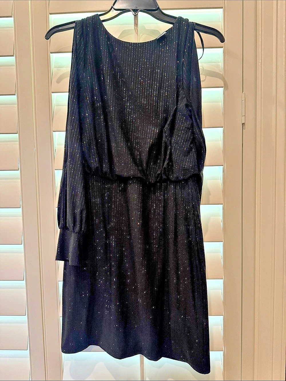 Jessica Howard Black Sparkle Maxi Dress 4p Like New